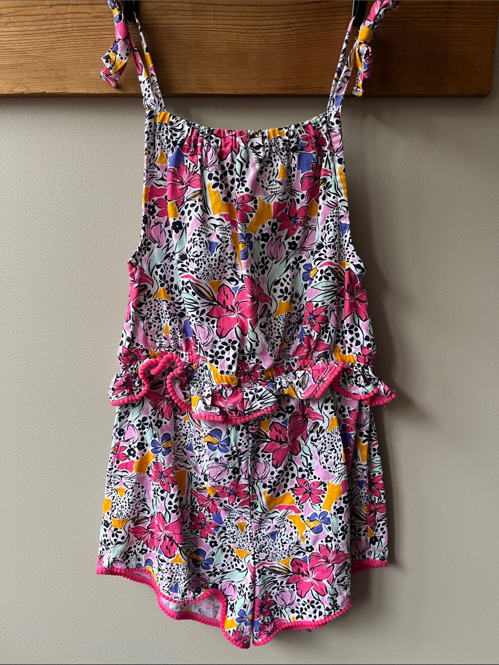 Vince Camuto Multicolor Floral Tie-Shoulder Romper